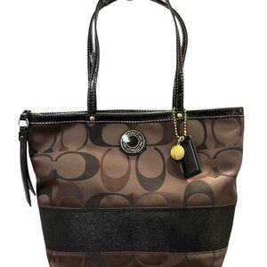 Coach Signature Brown and Black Tote